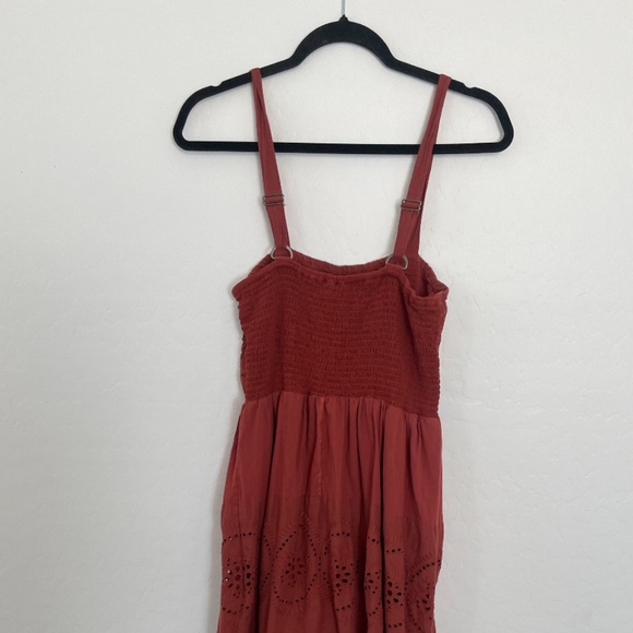 Eyelet Floral Maxi Chic Beach Vaca Vacation Chic Glam Party Boho Hipster Dress - Picture 2 of 8